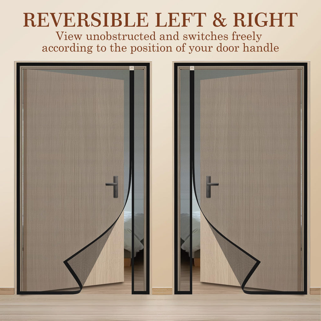 Yotache Magnetic Screen Door Fits 72"x80" Doors, Reversible Side Opening