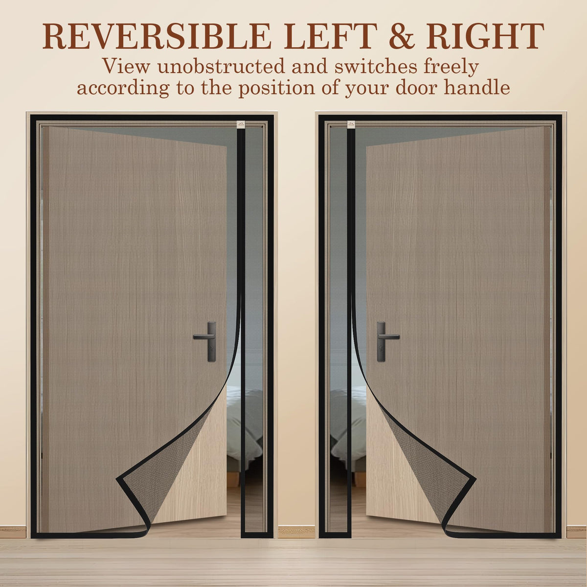 Yotache Magnetic Screen Door Fits 72"x80" Doors, Reversible Side Opening