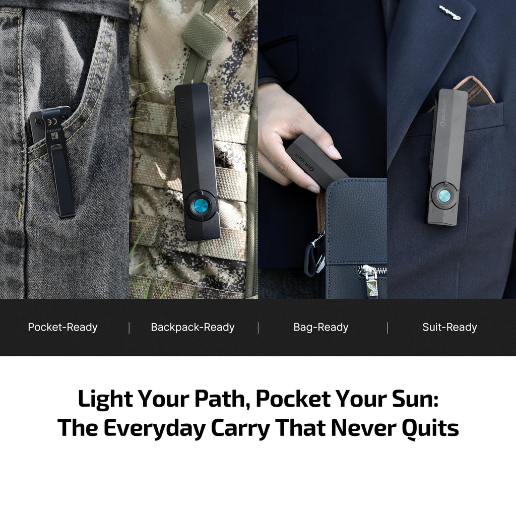 OLIGHT ArkPro EDC Flat Flashlight Rechargeable, Pocket Light, Black NW