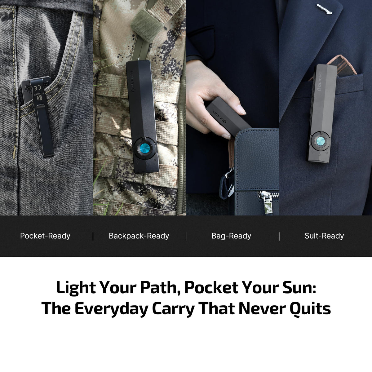 OLIGHT ArkPro EDC Flat Flashlight Rechargeable, Pocket Light, Black NW