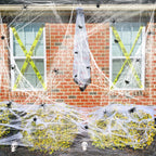 Extra Fake Spiders, Super Stretchy Cobwebs for Halloween Decor Indoor and Outdoor