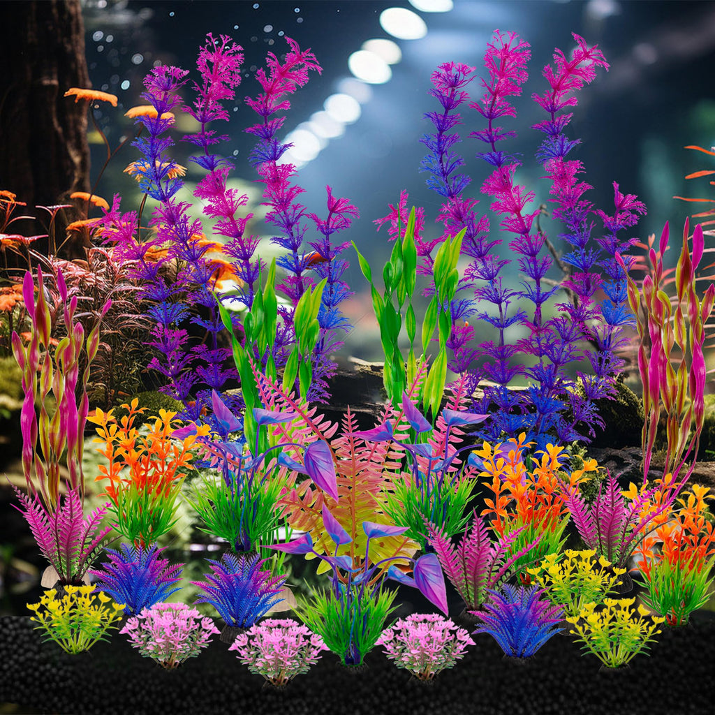 Ameliade Artificial Aquarium Plastic Plants Fish Tank Decorations, 25PCS (additional view 6)