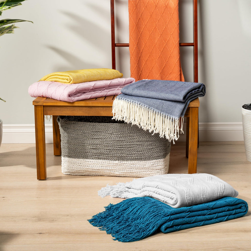 PAVILIA Knit Throw Blanket, Soft Knitted Farmhouse - White / 60 X 80 Inches - Twin view 7