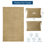 BEDELITE Travel Blanket with Bag, Jacquard Fleece Blanket 65"x40" - Camel view 2