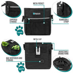 PetAmi Hands Free Dog Treat Pouch for Training and Walking - Black view 2
