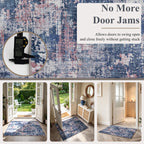 Sasttie 2x3 Entryway Area Rug, Modern Abstract Small Carpet, Pink & Blue (additional view 3)