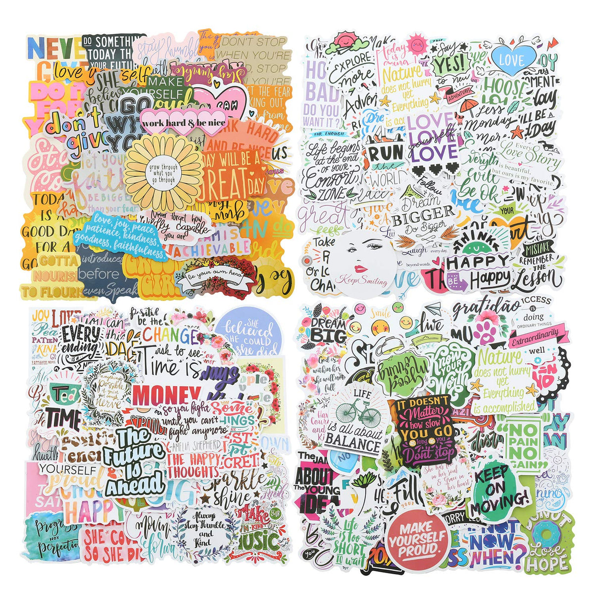 200pcs Motivational Quote Stickers for Women Adults Students Teens