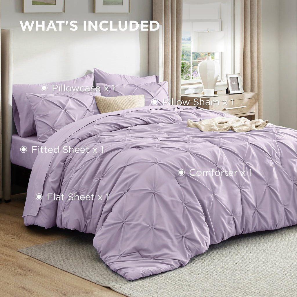Bedsure Comforter Set & Sheet Set Bedding Set - 13 - Light Purple / Twin view 8
