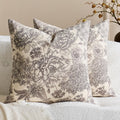 yeshttdy Floral Block Print Pillow Covers Set of 2 - Pottery Barn / 16" x 16" (Pack of 2)