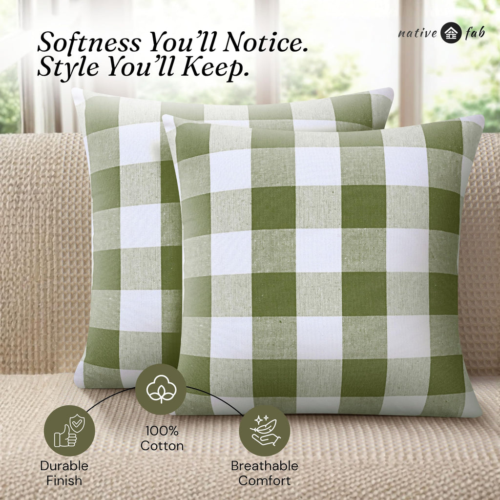 Native Fab Throw Pillow Cushion Cover for Sofa Couch Bed Comfort - Buffalo Mint Green / 20" x 12" (Pack of 2) view 6