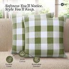 Native Fab Throw Pillow Cushion Cover for Sofa Couch Bed Comfort - Buffalo Mint Green / 20" x 12" (Pack of 2) view 6