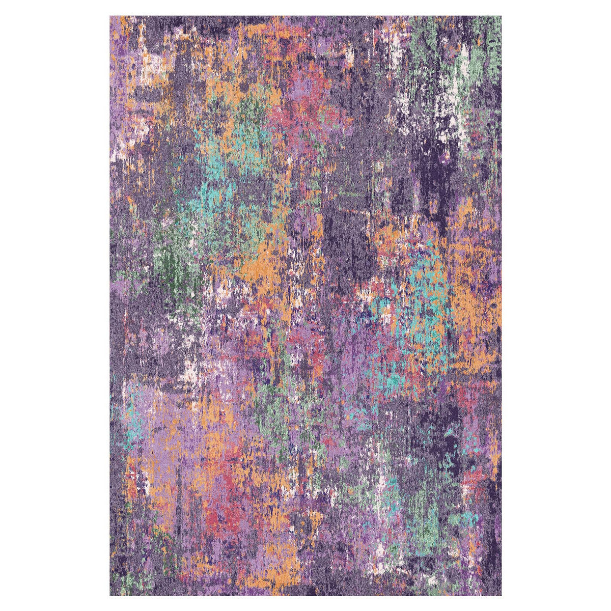 RELEANY Abstract Area Rug - Purple/Orange/Teal/Green/Red / 3' x 5' (Rectangular) view 7