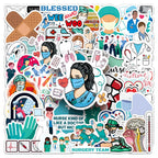 Medical Staff Stickers,50PCs,Doctor Laptop Decals Gift Toddlers Teens Girls Cute Cool
