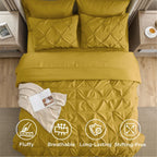 Bedsure Comforter Set & Sheet Set Bedding Set - 32 - Mustard Yellow / Full view 4