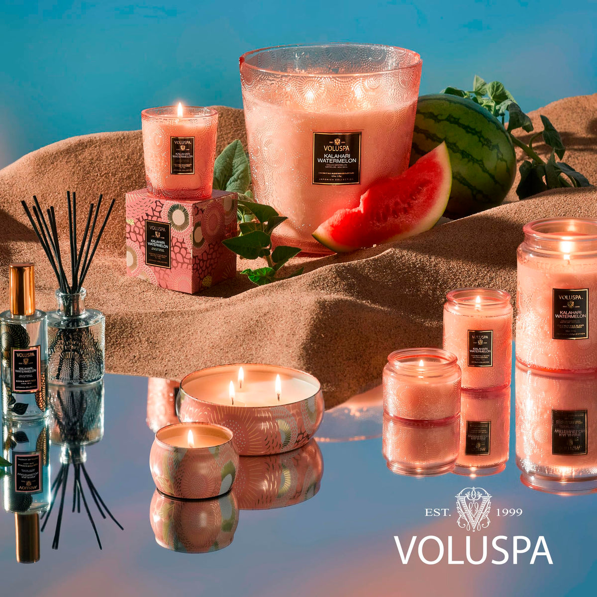 Voluspa Large Scented Candle Jar 18 Oz, 100 Hr Burn - 13 - Kalahari Watermelon view 6
