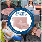 BEDELITE Travel Blanket with Bag, Jacquard Fleece Blanket 65"x40" - Pink view 2