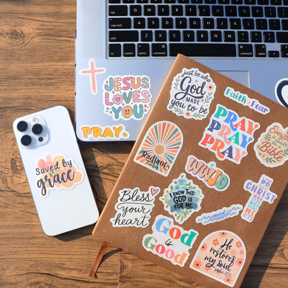 130Pcs God is Greater Sticker Pack by Puraesla - Inspirational Christian Stickers, Bible (additional view 1)