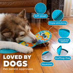Outward Hound Tough Skinz Durable Squeaky Dog Toy with Two Tough Layers, Snake, Blue (additional view 3)