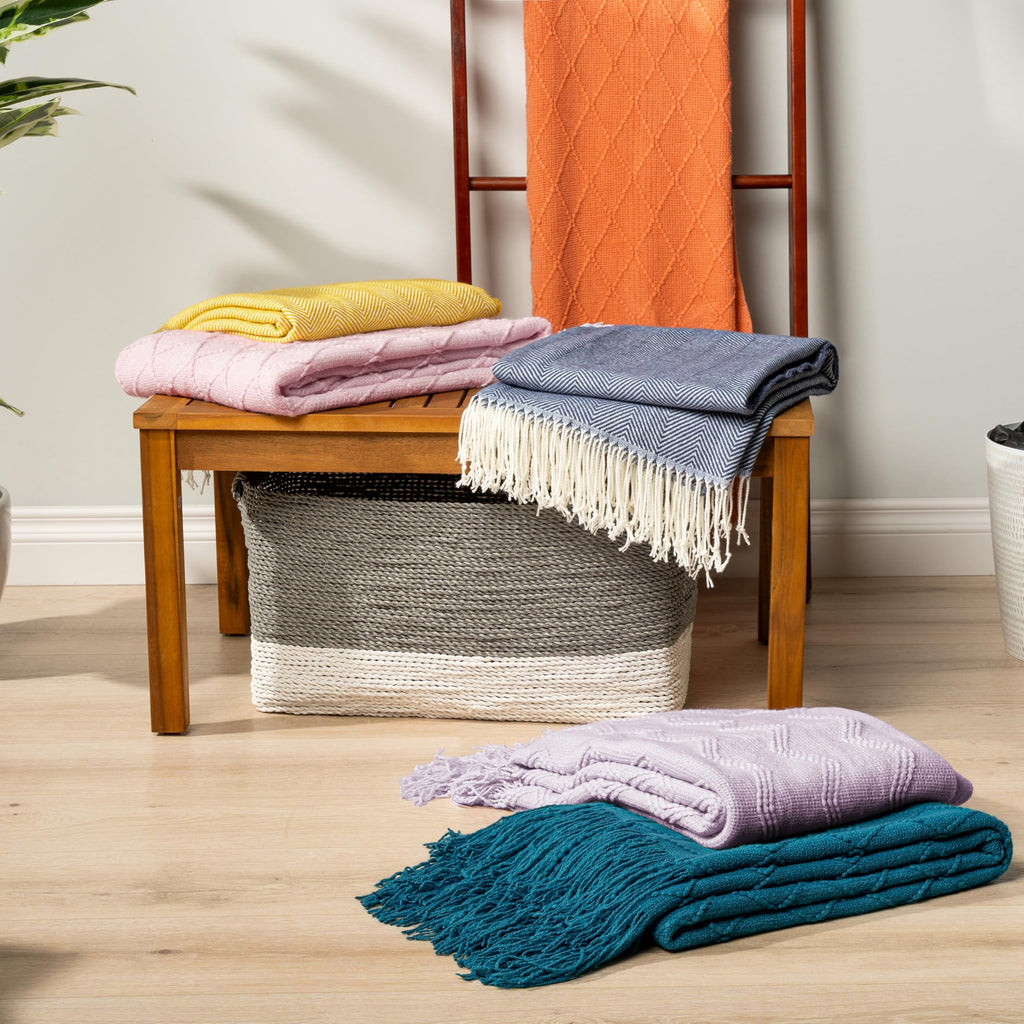 PAVILIA Knit Throw Blanket, Soft Knitted Farmhouse - Teal Blue / 50 X 60 Inches - Throw view 8