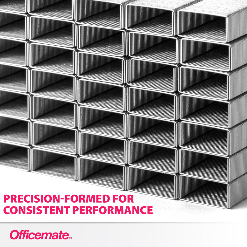 Officemate Standard Staples - Chisel Point Tips, 5 Boxes of 5,000 Staples, 1/4-Inch Leg Length, Universal
