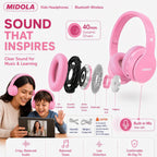 Kids Bluetooth Headphones Wireless - Pink view 6