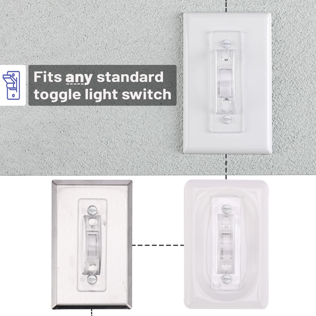 Bates Choice Bates- Light Switch Guard Cover, 6 Pack, Clear, Toggle Switch Cover, Light Switch Blocker (LSG6)
