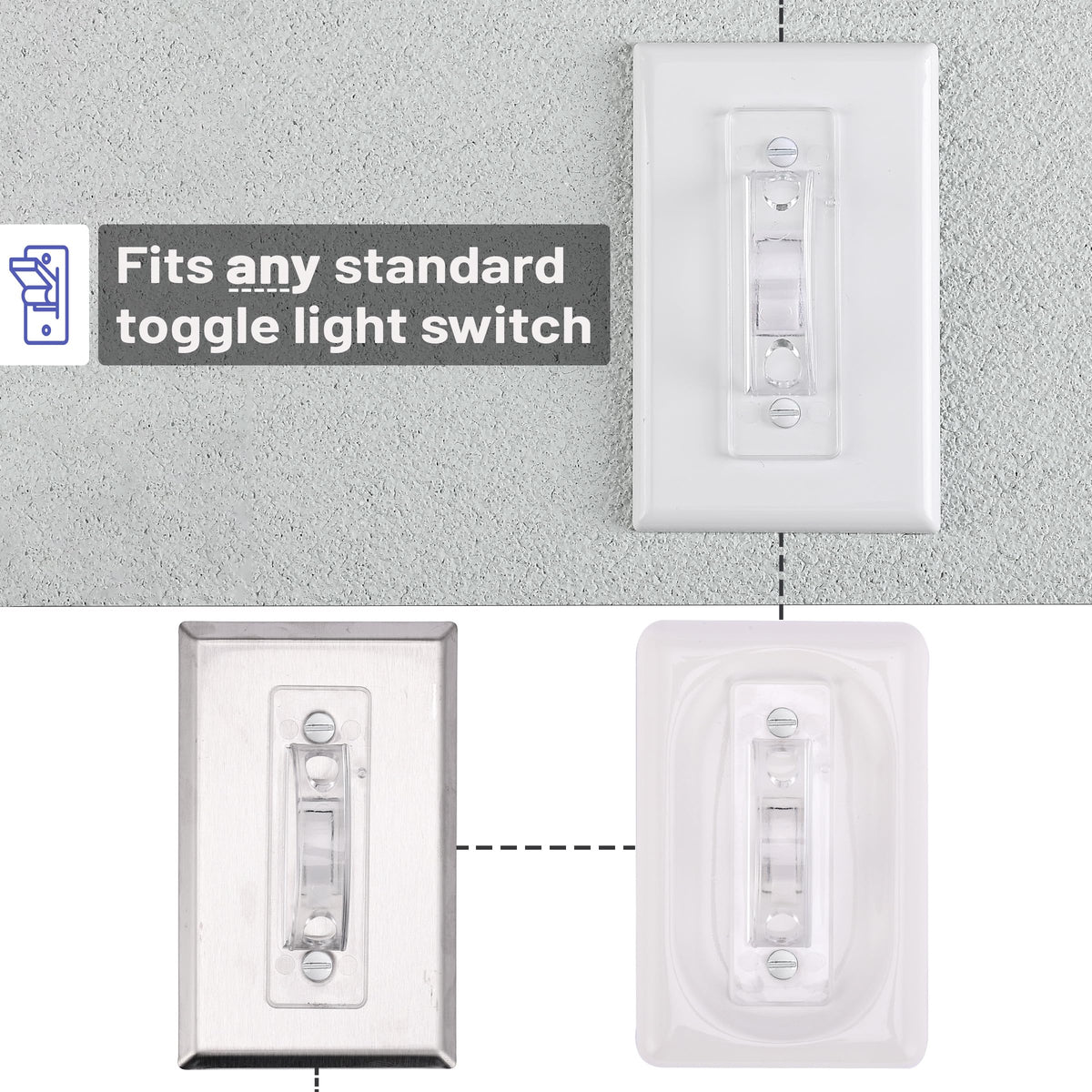 Bates Choice Bates- Light Switch Guard Cover, 6 Pack, Clear, Toggle Switch Cover, Light Switch Blocker (LSG6)