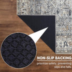 Keen Home Design Vintage Washable Runner Rug, Non-Slip Low Pile, 2x7 - Smoke Grey/ Cold Green view 4