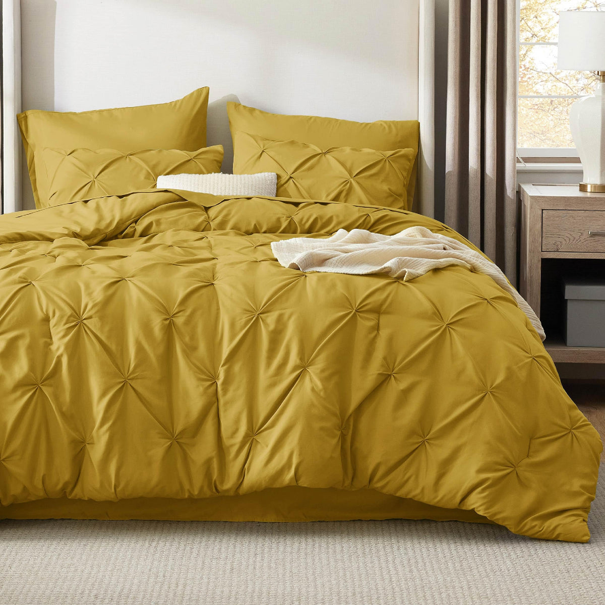Bedsure Comforter Set & Sheet Set Bedding Set - 32 - Mustard Yellow / Full view 1