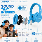 Kids Bluetooth Headphones Wireless - Blue view 6