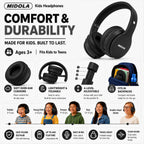 Kids Bluetooth Headphones Wireless - Black view 8