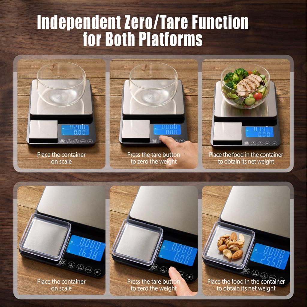 Ionsno Food Scale 44lb/20kg - #01 Silver / Dual Platform view 5