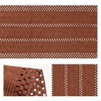 Artoid Woven Farmhouse Hollow Table Runner - Caramel / 12" x 60", Table Runner view 5