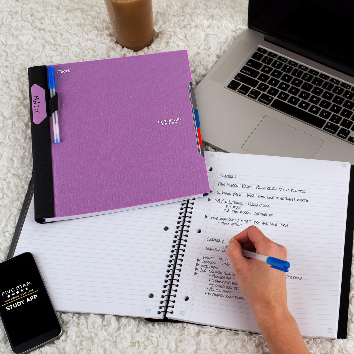 Five Star Advance Spiral Notebook + Study App - Amethyst Purple view 6