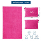 BEDELITE Travel Blanket with Bag, Jacquard Fleece Blanket 65"x40" - Hot Pink view 2