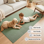 Sunfly Runner Rug with Non Slip Rubber Backing - Sage Green / 2' x 6' (Rectangular) view 10