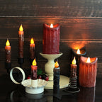 CVHOMEDECO. Real Wax Battery Operated LED Timer Taper Candles - view 2