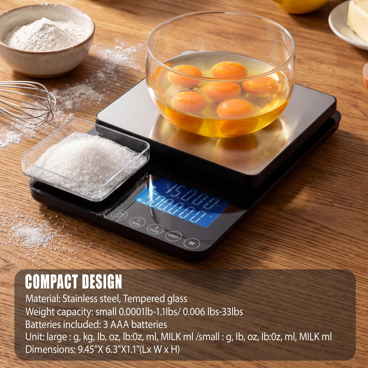 Ionsno Food Scale 44lb/20kg - #01 Silver / Dual Platform view 6