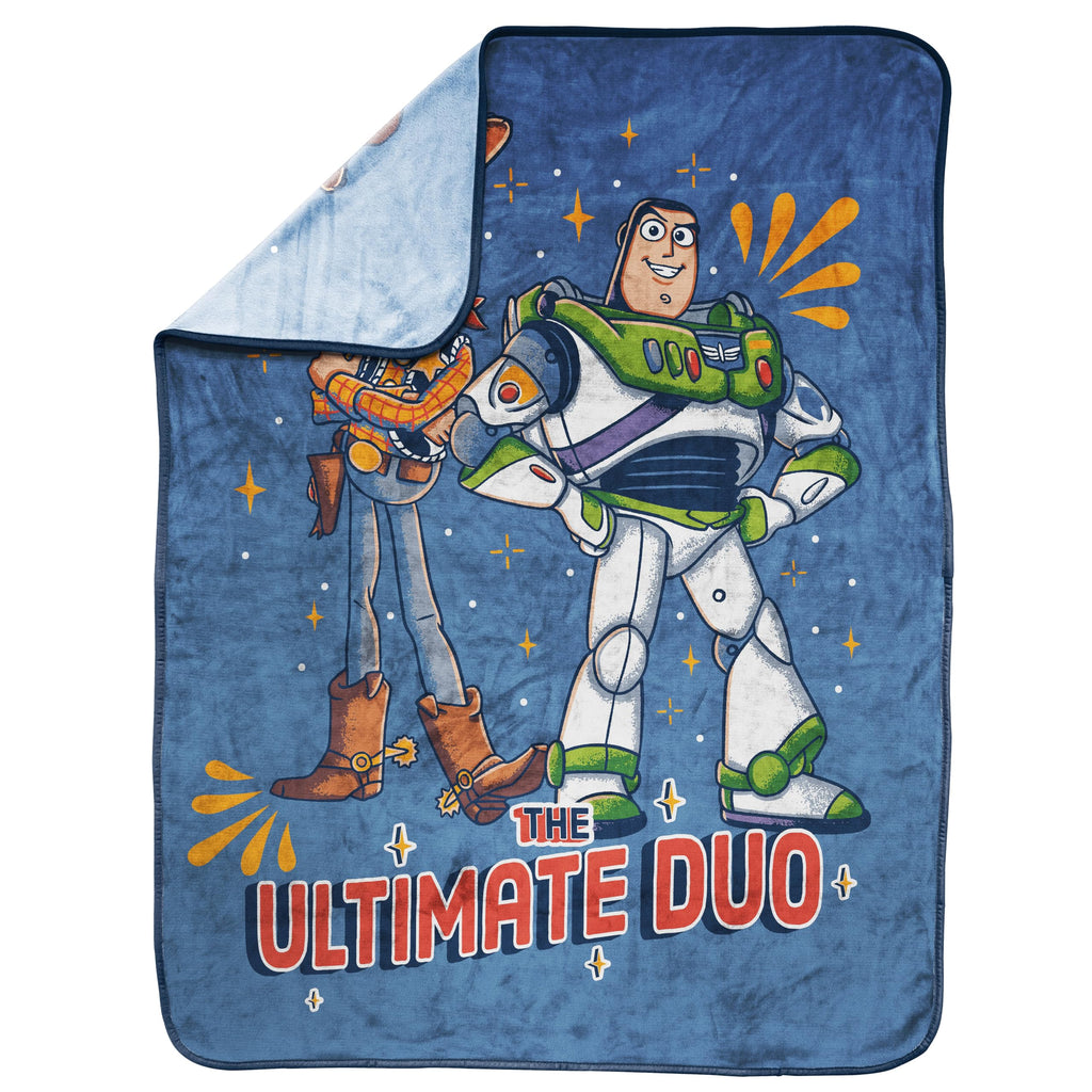 Jay Franco Kids Plush Throw Blanket - Blue - Toy Story / 40x50 - Travel Blanket view 3