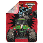 Jay Franco Kids Plush Throw Blanket - Red - Monster Jam / 40x50 - Travel Blanket view 3