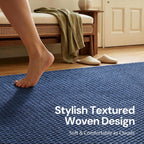 Sunfly Runner Rug with Non Slip Rubber Backing - Navy Blue / 2' x 6' (Rectangular) view 3