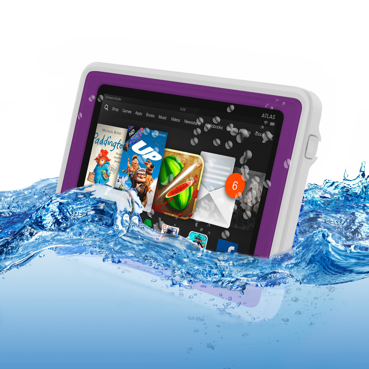 Atlas Waterproof Case for Kindle Fire HD by Incipio, Purple (will only fit 3rd generation) (additional view 4)