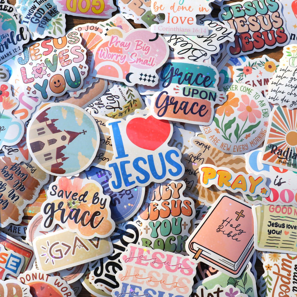 130Pcs God is Greater Sticker Pack by Puraesla - Inspirational Christian Stickers, Bible (additional view 5)