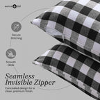 Native Fab Throw Pillow Cushion Cover for Sofa Couch Bed Comfort - Gingham Black / 20" x 20" (Pack of 2) view 1