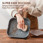SENSARTE Nonstick Grill Pan for Stove Tops, Versatile Griddle with Pour Spouts, Square Big Cooking Surface, Durable (Pack of 3)