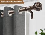 KAMANINA 1 Inch Curtain Rod 28-48 Inch, 2 Pack Antique Bronze Drapery Rods (TW-010030217-US-F1)