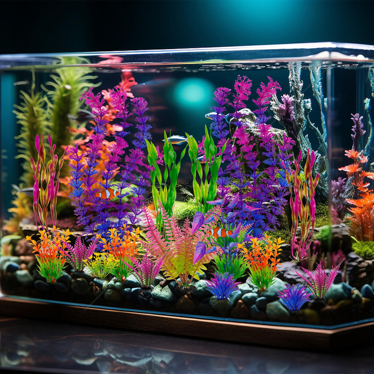 Ameliade Artificial Aquarium Plastic Plants Fish Tank Decorations, 25PCS (additional view 3)