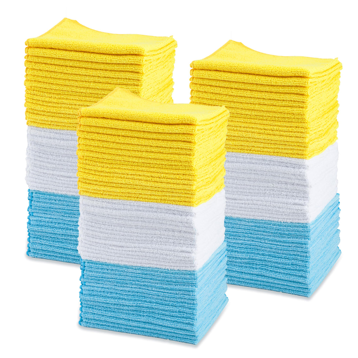 Amazon Basics Microfiber Cleaning Cloths for Cars, Non-Abrasive, Highly Absorbent, Lint and Scratch-Free, Reusable and