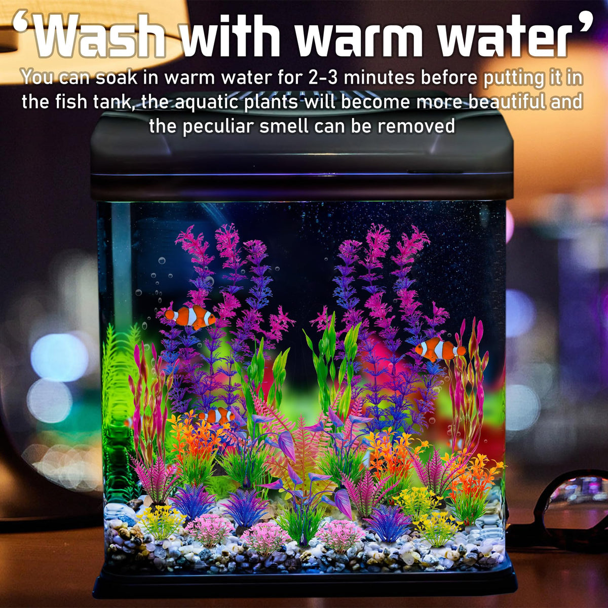 Ameliade Artificial Aquarium Plastic Plants Fish Tank Decorations, 25PCS (additional view 4)