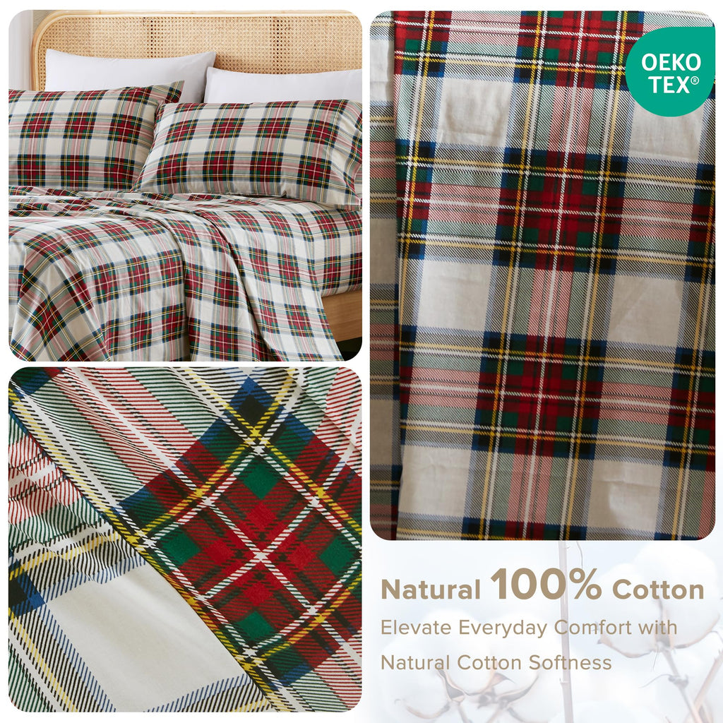 Comfort Spaces 100% Cotton Percale Sheets King Size Sheet Set, – 4 Piece (CS20-1913) (Pack of 4)